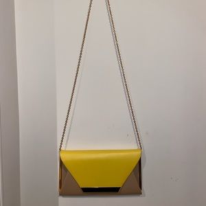Yellow and beige handbag